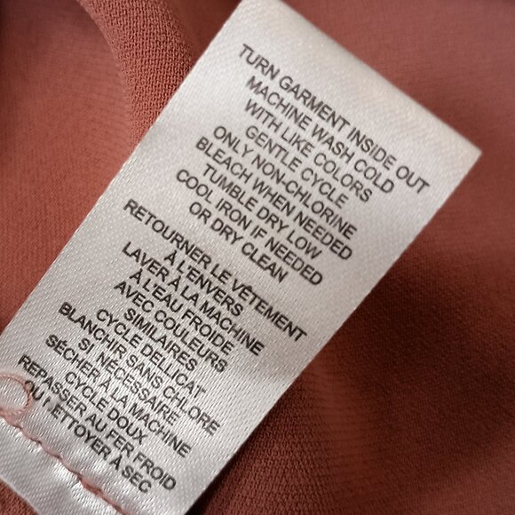 New Tahari Button Blouse Shirt Teracotta Long Sleeve Point Collar Large Women L - Picture 6 of 9